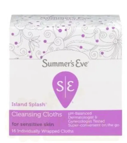 SUMMER’S EVE ISLAND SPLASH CLEANSING CLOTHS 16U