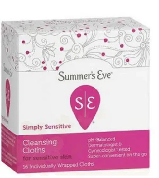 SUMMER’S EVE SIMPLY SENSITIVE CLEANSING CLOTHS 16U