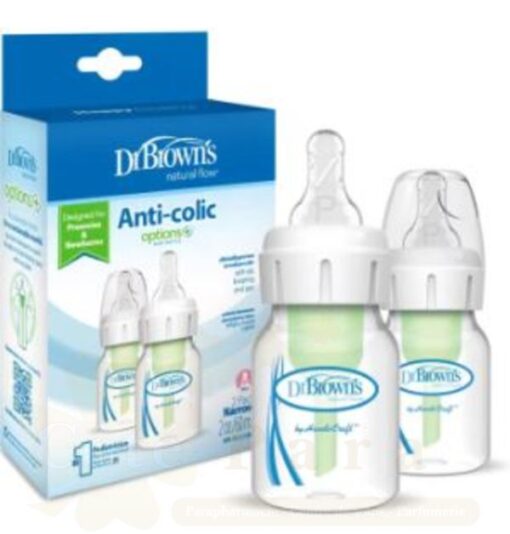 DR BROWNS 2 BIBERONS ANTI COLIQUE ETROIT *60ML SB2200