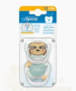 DR BROWNS 2 SUCETTES FILLE ANIMAL FACES 6-18M PV22014