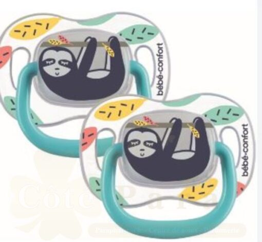 BEBE CONFORT 2 SUCETTES REVERSIBLE PHOSPHO 6-36 SILICONE LAZY  REF 3104202090