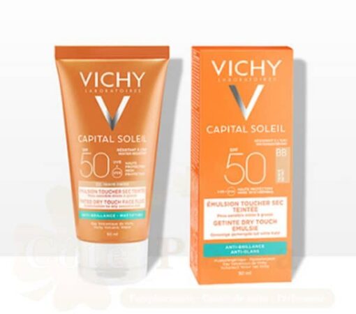 VICHY CAPITAL SOLEIL BB ÉMULSION TOUCHER SEC TEINTÉE SPF50 50ML