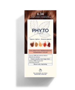 PHYTO PHYTOCOLOR COLORATION PERMANENTE 6.34 NOIR BLOND FONCE CUIVRE INTENSE