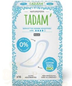 TADAM SERVIETTES MAXI COTON BIO 4 GOUTTES *16U REF20506