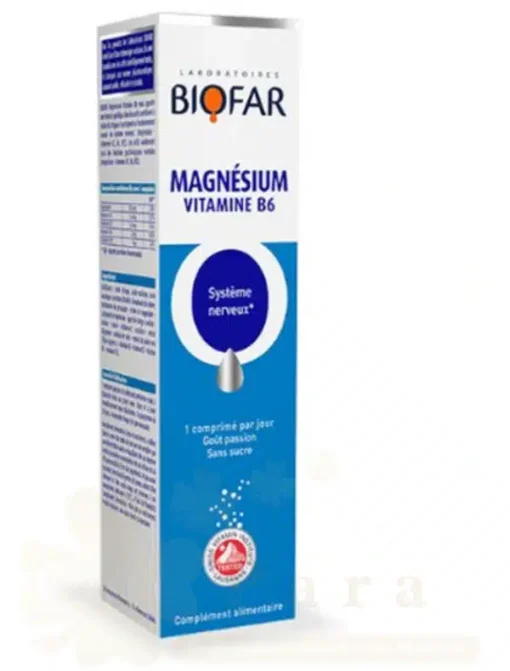 BIOFAR MAGNESIUM +VITAMINE B6 +B2 BOITE 20 COMPRIMES