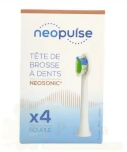 NEOPULSE RECHARGE 4 TETES DE BROSSE A DENTS ELECTRIQUE BLANC SOUPLE