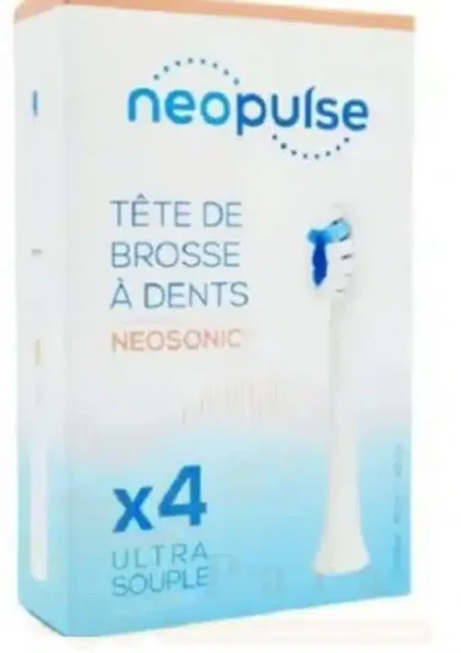 NEOPULSE RECHARGE 4 TETES DE BROSSE A DENTS ELECTRIQUE BLANC ULTRA SOUPLE