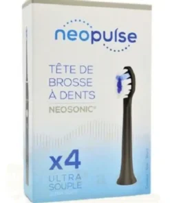 NEOPULSE RECHARGE 4 TETES DE BROSSE A DENTS ELECTRIQUE NOIR ULTRA SOUPLE