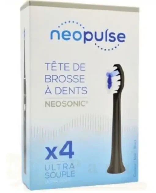 NEOPULSE RECHARGE 4 TETES DE BROSSE A DENTS ELECTRIQUE NOIR ULTRA SOUPLE