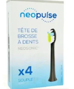 NEOPULSE RECHARGE 4 TETES DE BROSSE A DENTS ELECTRIQUE NOIR SOUPLE