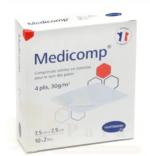 HARTMANN COMPRESSES MEDICOMP 7.5CM*7.5CM 10PCS