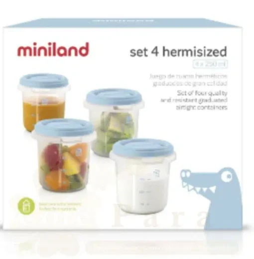 MINILAND SET 4 POTS DE CONSERVATION BLEU REF 89238 NEW