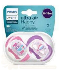 AVENT 2 SUCETTES ULTRA AIR HAPPY 6-18 GIRL/PAP/BALLO SCF080/04
