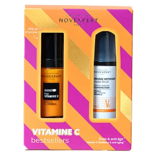 Novexpert COFFRET – Indispensables Vitamines C – Booster à la Vitamine C 30ml + Mousse Nettoyante Flash Eclat 40ml