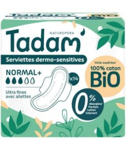 TADAM SERVIETTE ULTRA COTON BIO NORMAL+ 3 GOUTTES *14U REF332277