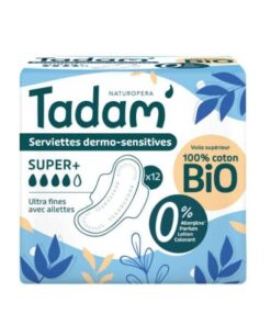 TADAM SERVIETTES ULTRA COTON BIO SUPER+ 4 GOUTTES 332278