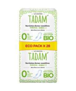 TADAM ECO PACK 28 SERVIETTES DERMO SENSITIVES NORMAL + COTON BIO