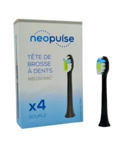 NEOPULSE RECHARGE 4 TETES DE BROSSE A DENTS ELECTRIQUE NOIR SOUPLE