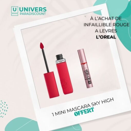 L'OREAL PARIS OFFRE INFAILLIBLE ROUGE A LEVRES MATTE RESISTANCE + MINI MASCARA OFFERT