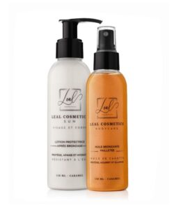 LEAL COSMETICS DUO HUILE BRONZANTE PAILLETEE 150ML+ LOTION PROTECTRICE 150ML