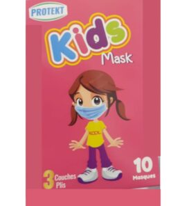 PROTEKT KIDS MASQUE ENFANT 3 COUCHES PLIS 10 MASQUES COVID FILLES