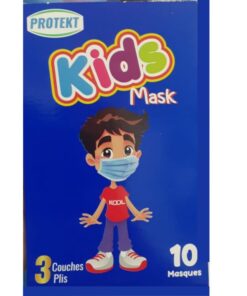 PROTEKT KIDS MASQUE ENFANT 3 COUCHES PLIS 10 MASQUES COVID GARCONS