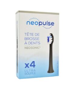 NEOPULSE RECHARGE 4 TETES DE BROSSE A DENTS ELECTRIQUE NOIR ULTRA SOUPLE