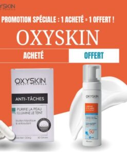 OXYSKIN OFFRE ANTI TACHES 60 GELULES + CREME SOLAIRE OFFERTE