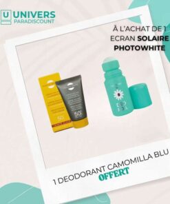 PHOTO OFFRE WHITE CREME SOLAIRE TEINTEE CLAIRE ECLAIRICISSANTE SPF 50+ 50 ML + CAMOMILLA BLU DEODORANT 50 MLOFFERT