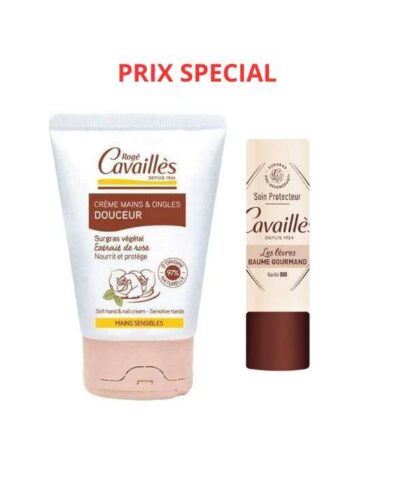 ROGE CAVAILLES PACK CREME MAINS DOUCEUR 50ML + BAUME LEVRES GOURMAND