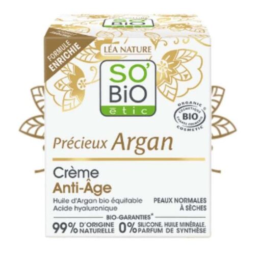 SO BIO PRECIEUX ARGAN CREME ANTI AGE PEAUX NORMALES A SECHES