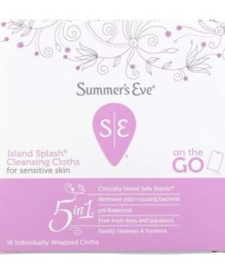 SUMMERS EVE ISLAND SPLASH CLEANSING CLOTHS LINGETTES FOR SENSITIVE SKIN 5 IN 1