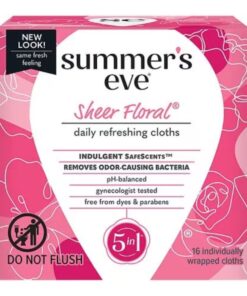 SUMMERS EVE SHEER FLORAL CLEANSING CLOTHS FOR SENSITIVE SKIN 5 IN 1