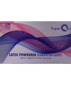 SUPERCARE LATEX POWDERED EXAMINATION GLOVES 100 PIECES TAILLE L