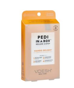 VOESH NEW YORK PEDI IN A BOX DELUXE 4 STEP MANGO DELIGHT ORGANIC OLIVE OIL AND MANGO EXTRACT
