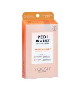 VOESH NEW YORK PEDI IN A BOX DELUXE 4 STEP TANGERINE GLOW ORGANIC OLIVE OIL AND VITAMIN C
