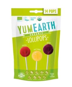 YUMEARTH LOLLIPOPS ORGANICS CERISE POMME ET RAISIN PACK DE 14