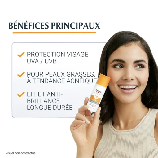 Eucerin Sun Protection Sun Gel-creme Oil control SPF50+ Toucher Sec 50ml – Image 3