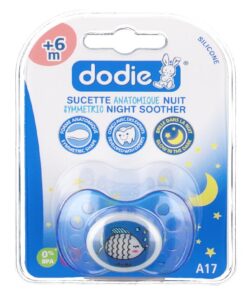 Dodie – Sucette forme anatomique silicone nuit (6M +) N°17