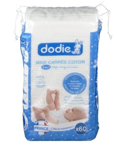 Dodie maxi carres coton 3en1 60pcs