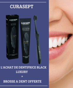 CURASEPT BLACK LUXURY WHITENING DENTIFRICE 75ML = 1 Brosse à Dent OFFERT