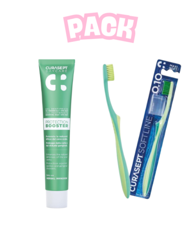 Curasept Dentifrice Booster Herbal Invasion 75ml+Brosse a Dents Maxi Soft Pack