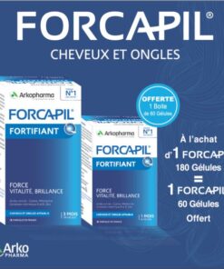 Forcapil Cheveux Et Ongles – 180 Gelules = Forcapil 60 Gelules Offert