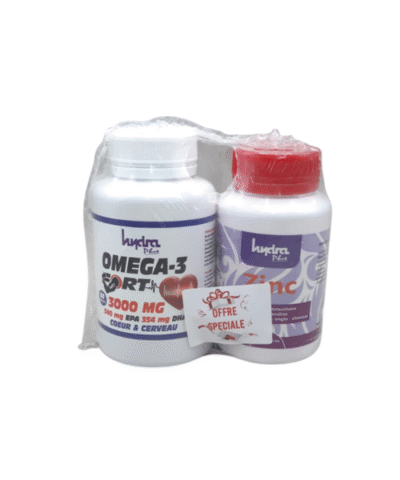 Hydra Plus Omega 3 Fort 60 Comprimes+Zinc 36 Comprimes Pack