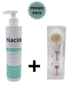 Niacide Dermo-Nettoyant 200ml+Brosse Gommage