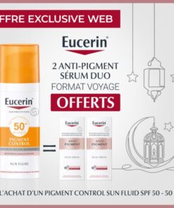 EUCERIN ECRAN ANTI-PIGMENT SPF 50 + 50 ML = 2 Serum Duo Format de Voyage Offerts