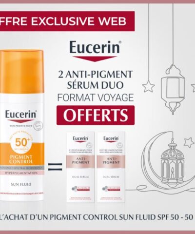 EUCERIN ECRAN ANTI-PIGMENT SPF 50 + 50 ML = 2 Serum Duo Format de Voyage Offerts