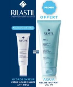 RILASTIL HYDROTENSEUR CRÈME HYDRATANTE 50ML = AQUA GEL NETTOYANT OFFERT