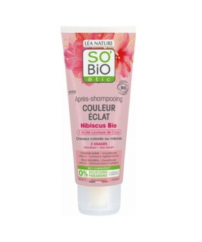 SO BIO APRES SHAMPOOING COULEUR ECLAT HIBISCUS 200ML