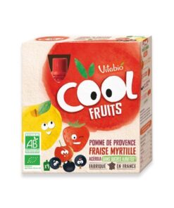 VITABIO COOL FRUITS POMME FRAISE MYRTILLE 4 X 90G